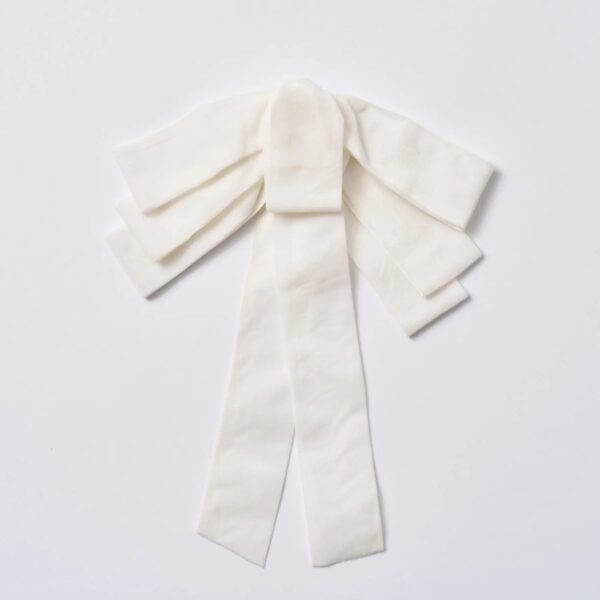 Snow White Velvet Lux Hand - Tied Drape Loop Bow