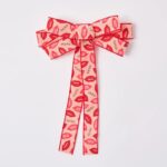 XOXO Pink and Red Lips Valentines Day Hand Tied Bow