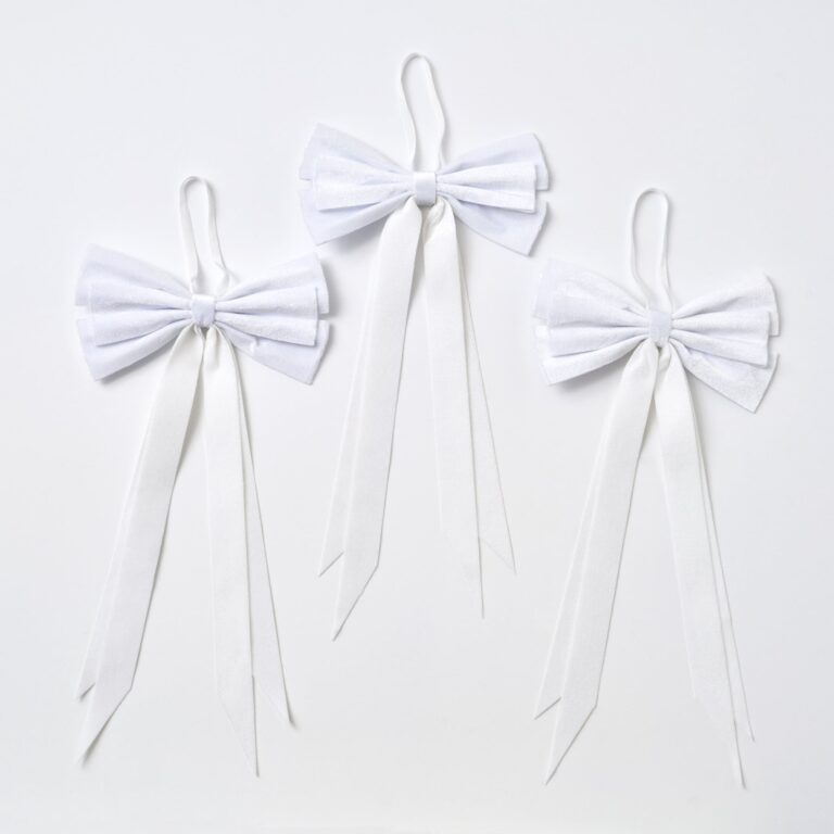 Close-up of blooms and berries on this Elegant Snow White Velvet Double Holiday Christmas Bow