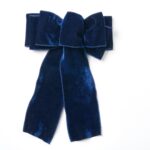 Midnight Blue Thick Wire - Lined Hand - Tied Drape Loop Bow