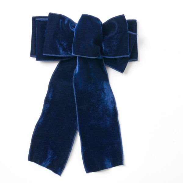 Midnight Blue Thick Wire - Lined Hand - Tied Drape Loop Bow