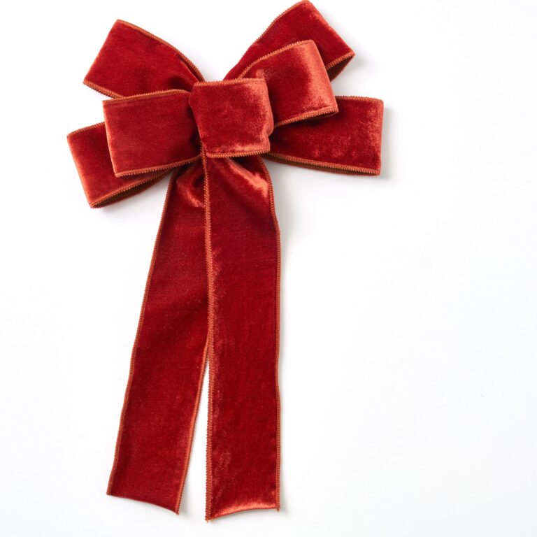 Red Clay Terracotta Wire - Lined Hand - Tied Drape Loop Bow