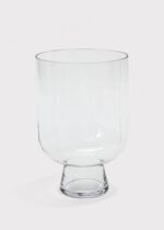 Close-up of vase silhouette detail on this Clear Glass Reservoir Terrarium Footed Terrarium Footed Vase