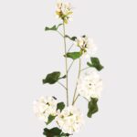 UV Treated White Fake Geranium Indoor Outdoor Flower Branch - 36 inch, faux flower stems