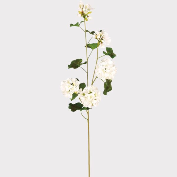 Close-up of bloom tips on this UV Treated White Fake Geranium Indoor Outdoor Flower