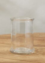 Close-up of vase silhouette detail on this Clear Glass Veza Vase - 6.75 inch
