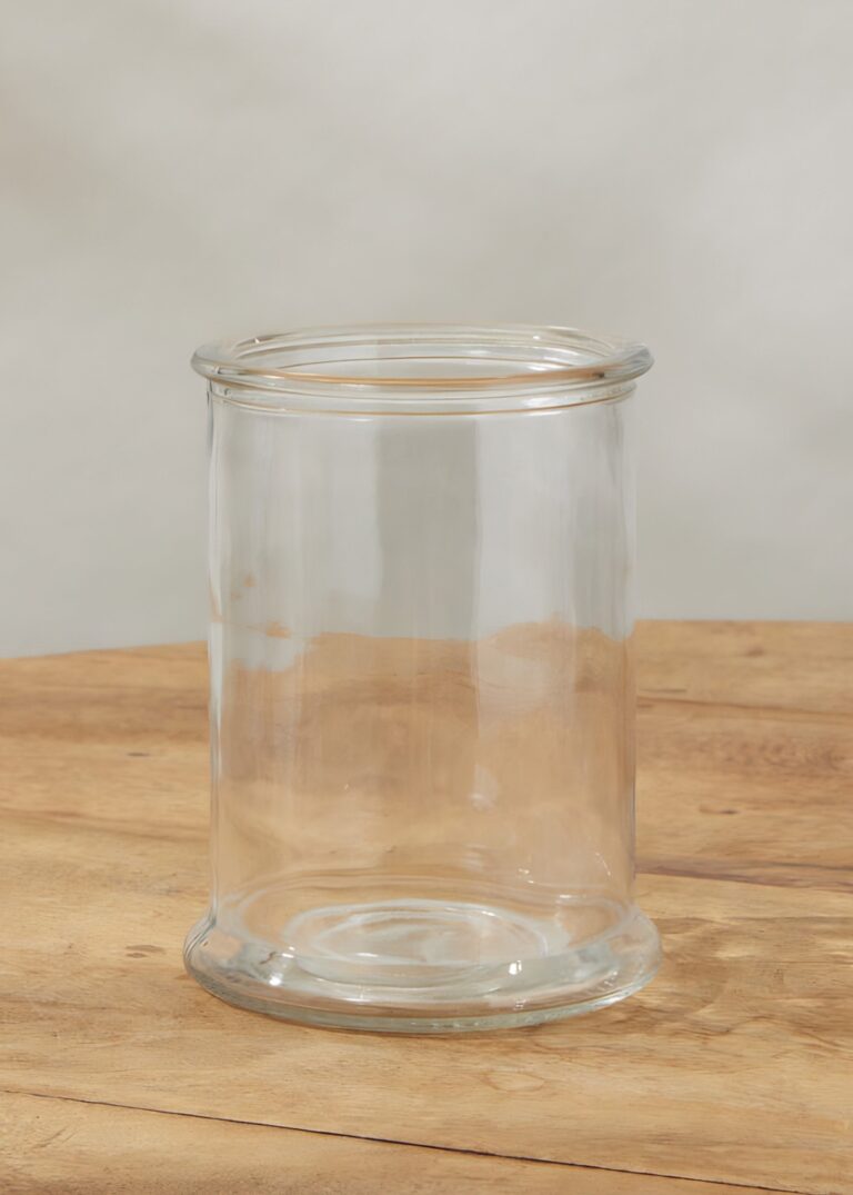 Close-up of vase silhouette detail on this Clear Glass Veza Vase - 6.75 inch