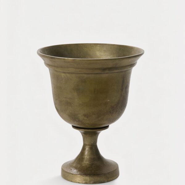 Large Aluminum Metal Hullen Urn Vase in Bronze - 10.5 inch