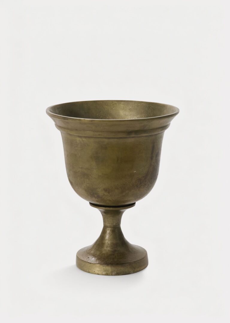 Large Aluminum Metal Hullen Urn Vase in Bronze - 10.5 inch