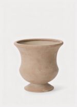 Wallace Urn Ceramic Vase in Whitewashed Mauve Tan - 8 inch Tall