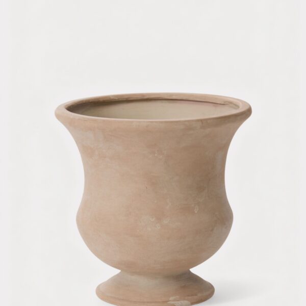 Wallace Urn Ceramic Vase in Whitewashed Mauve Tan - 8 inch Tall