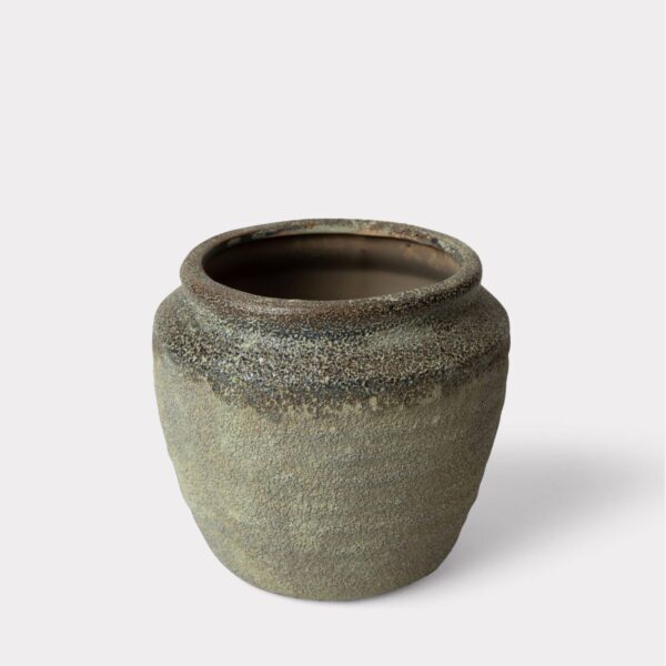 Earthy Ceramic Planter Pot - 6.25 inch Tall
