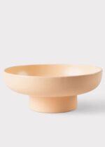 Large Cream Peach Compote - 14 inch Wide, vase