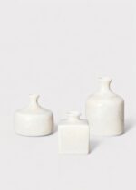 Small Set of 3 Clay Stoneware Bud Vases 4.25 vase