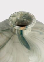 Alternate angle of the Small Set of 3 Marbled Glazed Bud Vases showing bloom arrangement