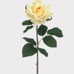 Yellow Fake Rose Real Touch Flower - 20.5 inch, faux flower stems