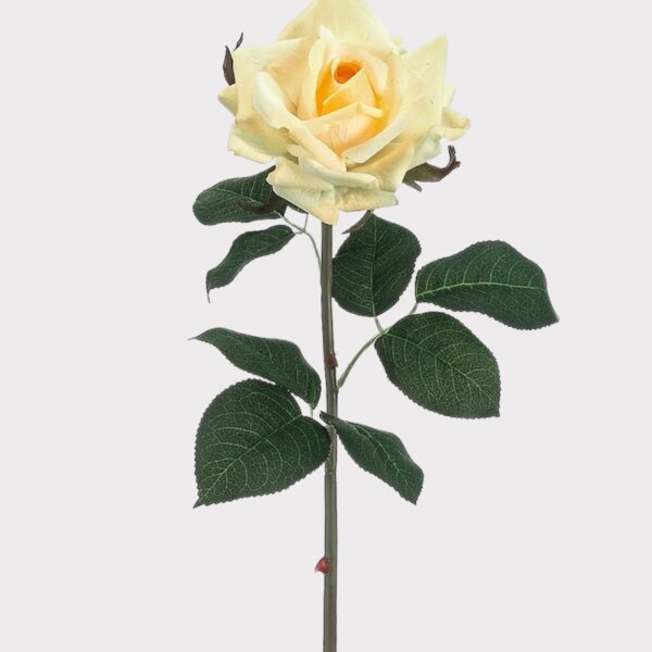Yellow Fake Rose Real Touch Flower - 20.5 inch, faux flower stems