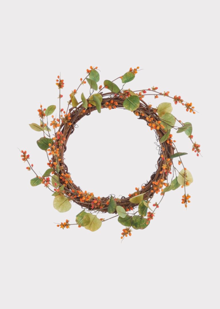 Autumn Orange Bittersweet Fake Fall Floral Wreath - 22 inch