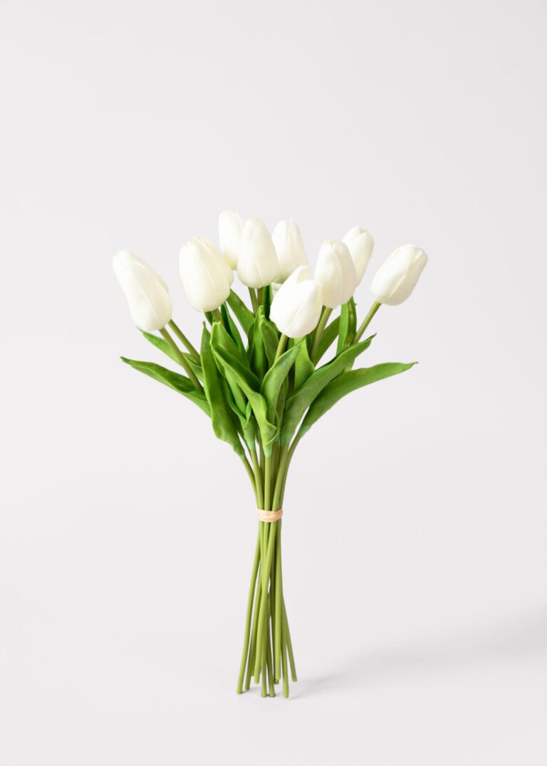 Close-up of bloom tips on this Artificial Flowers Real Touch Tulip Flower Bundle of