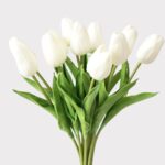 Artificial Flowers Real Touch Tulip Flower Bundle of 12, faux flower stems