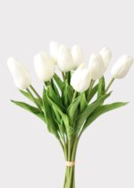 Artificial Flowers Real Touch Tulip Flower Bundle of 12, faux flower stems