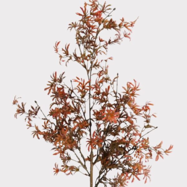 Fall Orange Red Artificial Japanese Maple Leaf Branch - 30 inch