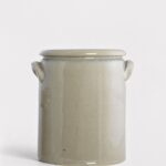 Glossy Clay French Crock in Sand - 9.25 inch Tall, vase