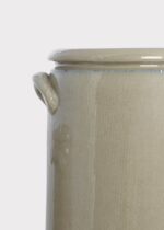 Close-up of vase silhouette detail on this Glossy Clay French Crock in Sand - 9.25