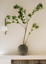 The Distressed Rustic Concrete Vase - 12 inch Tall shown in full, highlighting vase silhouette