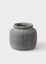 Distressed Rustic Concrete Vase - 7 inch Tall