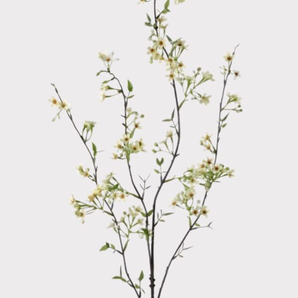 Green Artificial Waxflower Blossom Branch - 40 inch, faux flower stems
