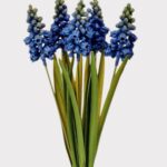 Blue Fake Grape Hyacinth Spring Flower Bundle - 12.5 inch, faux flower stems