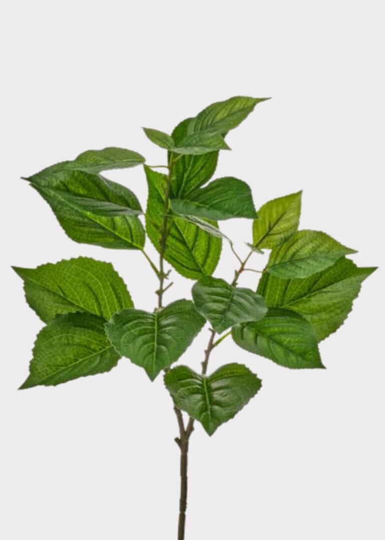 Green Fake Real Touch Hydrangea Leaf Spray - 26 inch