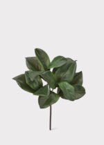 Close-up of leaf foliage texture on this UV Treated Indoor Outdoor Artificial Magnolia Leaf Spray