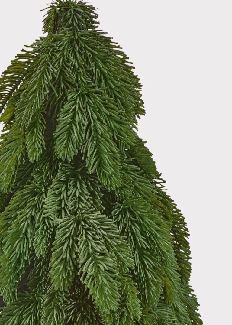 Close-up of leaf foliage texture on this Deluxe Real Touch Noble Fir Downswept Christmas Tree