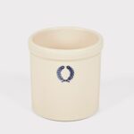 Farmhouse Pottery Stoneware Laurel Crock in Cream Glaze inch Tall vase