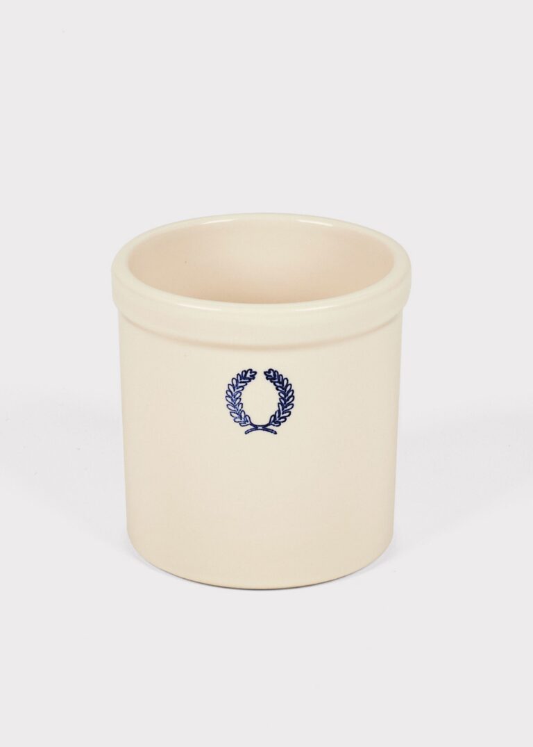Farmhouse Pottery Stoneware Laurel Crock in Cream Glaze inch Tall vase