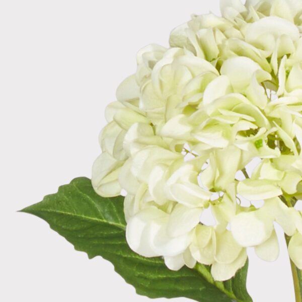 Close-up of bloom tips on this Real Touch Hydrangea Fake Flower in Light Green