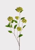 Tall Green Fake Snowball Hydrangea Branch - 45 inch, faux flower stems