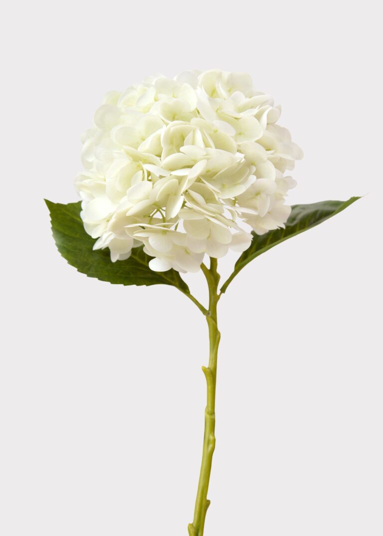 Cream White Hydrangea Real Touch Fake Flower - 18.5 inch, faux flower stems