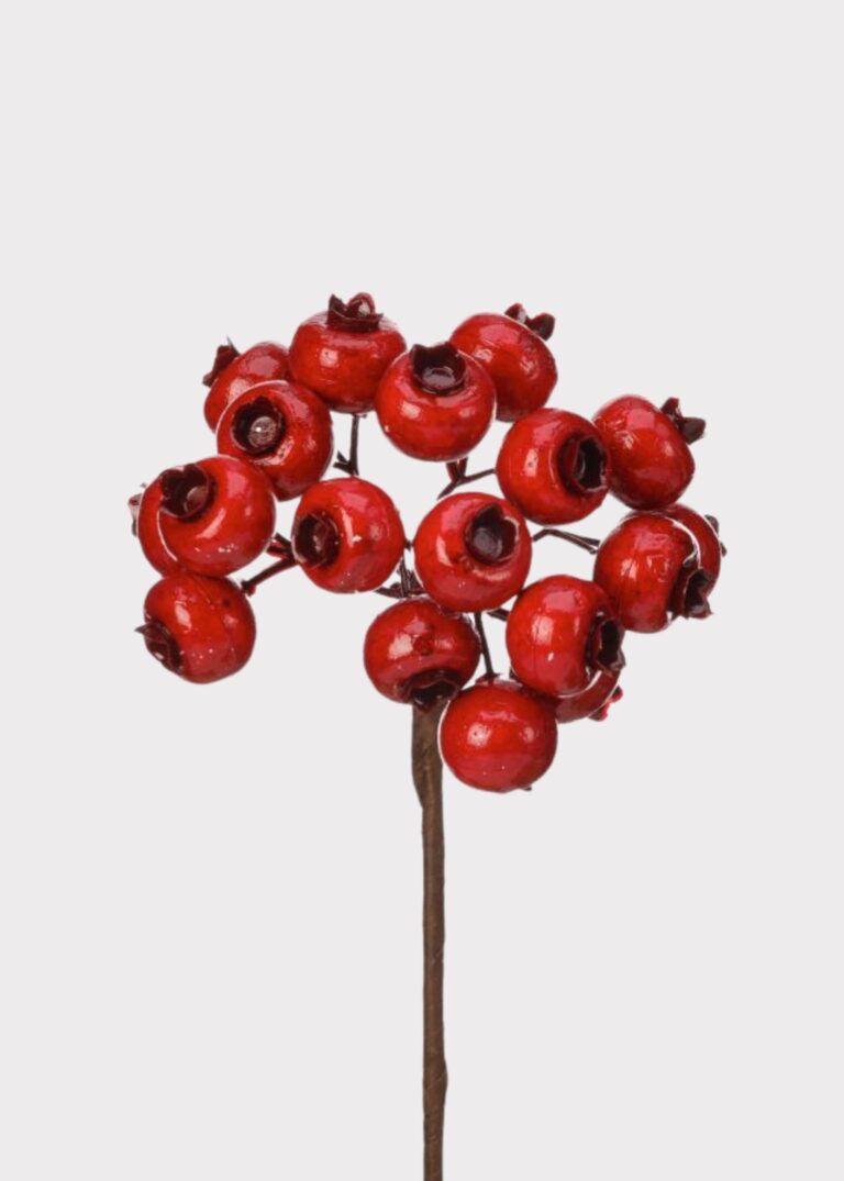 Waterproof Artificial Holiday Berry Pick in Red - 9 inch