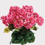 Pink Fuchsia Fake Geranium UV Treated Indoor Outdoor Bush - 18.5 inch