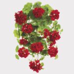 Red Fake Geranium Indoor Outdoor Water Resistant Bush - 22 inch