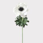 White Anemone Real Touch Fake Flower - 14 inch, faux flower stems