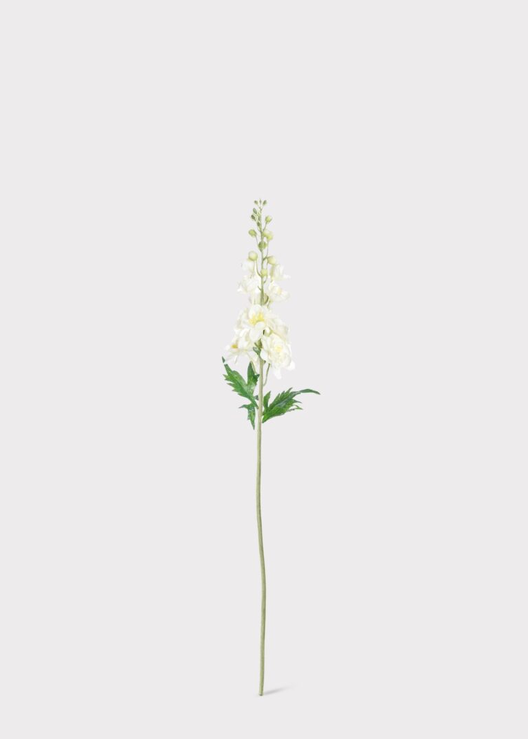 Close-up of bloom tips on this Real Touch Delphinium Wildflower in White - 28
