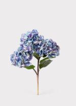 Detail view of full stem length from the Large Lavender and Blue Artificial Hydrangea