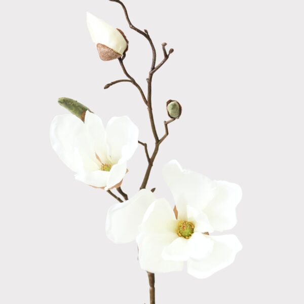 Cream Artificial Magnolia Flower Stem - 19 inch