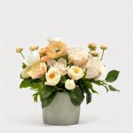 Real Touch Rose and Anemone Potted Flower Arrangement - 12 inch