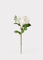 The Real Touch Fake Flower English Rose with Bud shown in full, highlighting petal texture