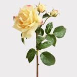 Artificial Real Touch Juliet English Rose in Yellow - 22 inch, faux flower stems